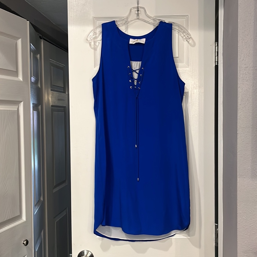 Amanda Uprichard Royal Blue 100% Silk dress. Slightly high low. No size tag